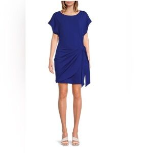 DKNY Women’s Blue Tie Waist T Shirt Dress Size S
